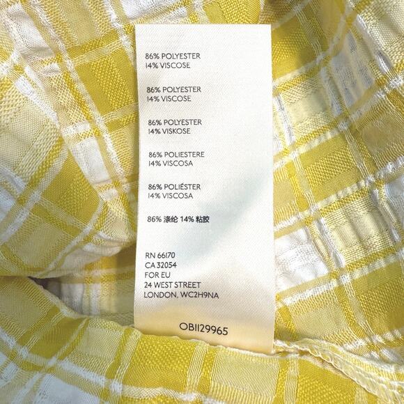 Free People Yellow Gingham Maxi Dress | Boho Western Tiered Ruffle | Large - Picture 9 of 12